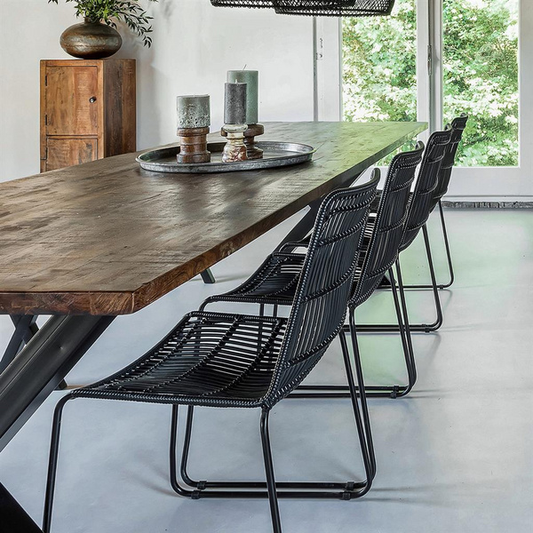 Jane Outdoorstuhl schmal schwarz Rope, iron