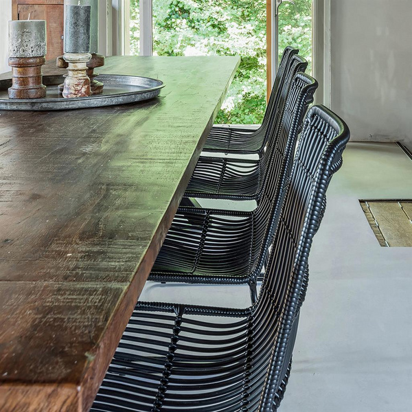 Jane Outdoorstuhl schmal schwarz Rope, iron