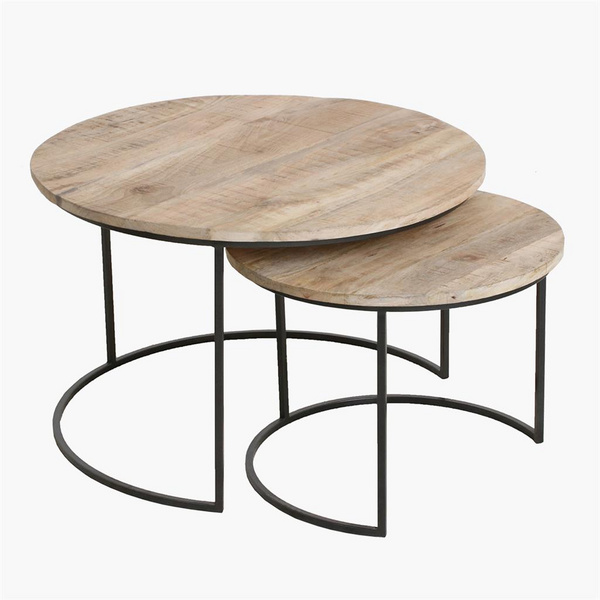 Vintage Mango Beistelltisch Set 2stk. L Mango wood