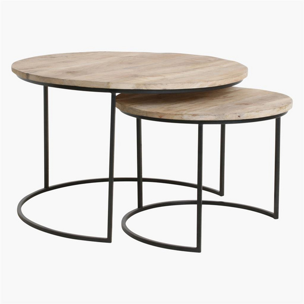 Vintage Mango Beistelltisch Set 2stk. L Mango wood