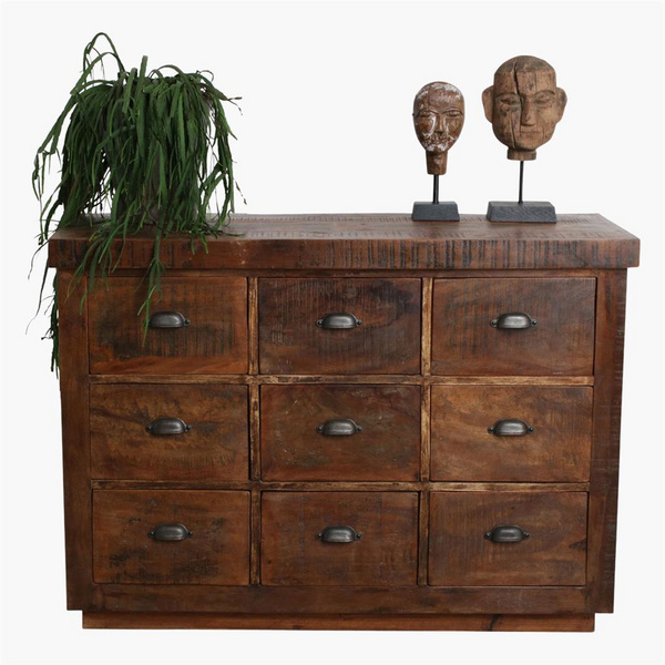 Factory Sideboard 9 Schubläden FSC recycled wood