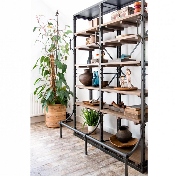 Archive Doppelschrank mit Regalböden Holz Wood, iron