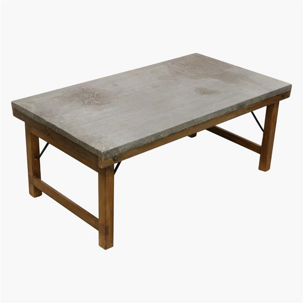 Market Kaffeetisch mit Zinkblech Wood