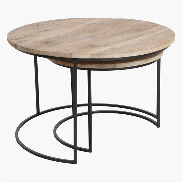 Vintage Mango Beistelltisch Set 2stk. L Mango wood