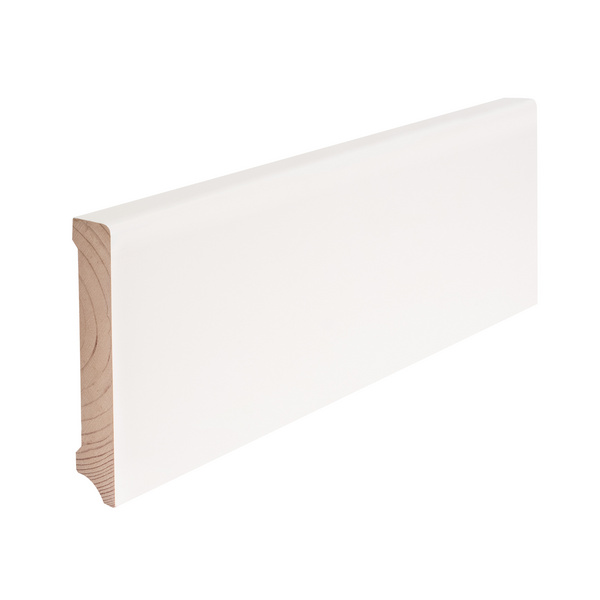 Sockelleiste Profil SB 640 Weichholz weiß lackiert ähnl. RAL 9016 2400x96x16mm - FSC 100%