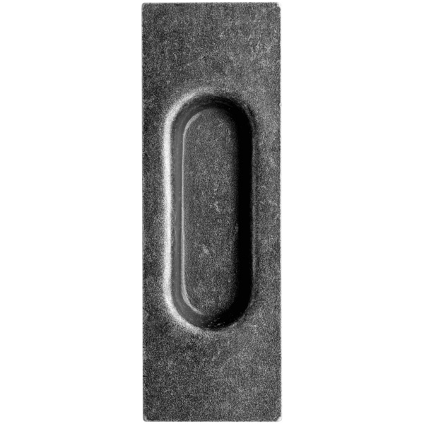 Schiebetürmuschel OL Eckig, sichtbar Verschraubt, 120x40mm, Schwarz patiniert