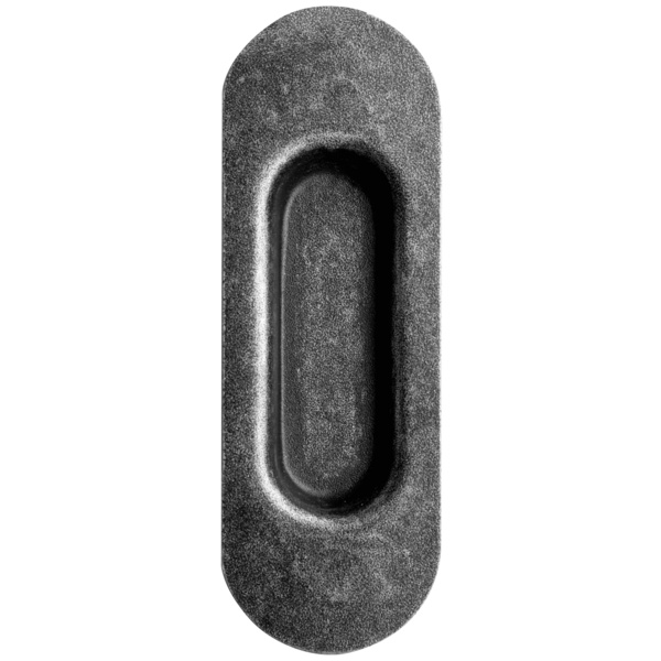 Schiebetürmuschel OL Oval, sichtbar Verschraubt, 120x40mm, Schwarz patiniert