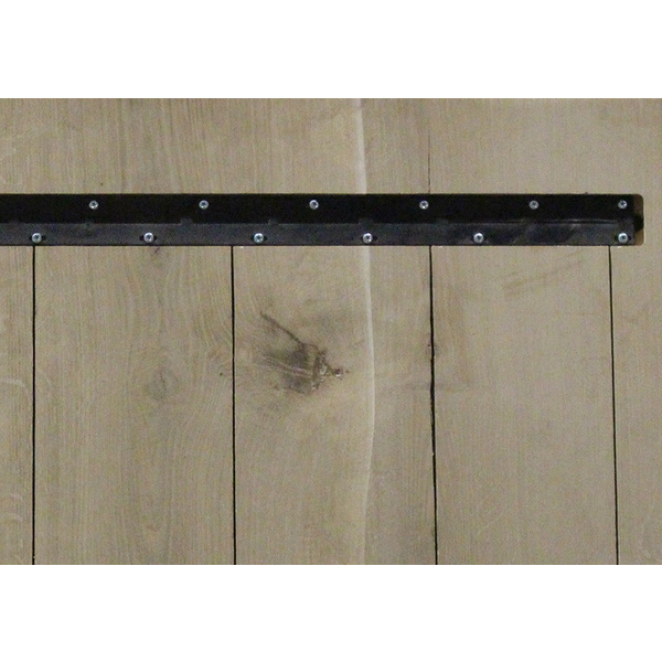 Tischplatte Nature Line Eiche geschliffen, natürliche Baumkante, mit Stahlprofilen