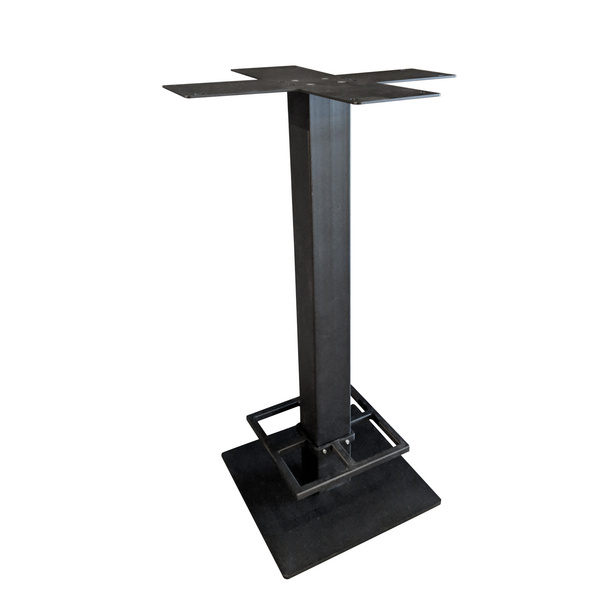 Stehtisch Single mit Fußtritt Farbe.: Black Bodenplatte 450x450mm Höhe 1080mm