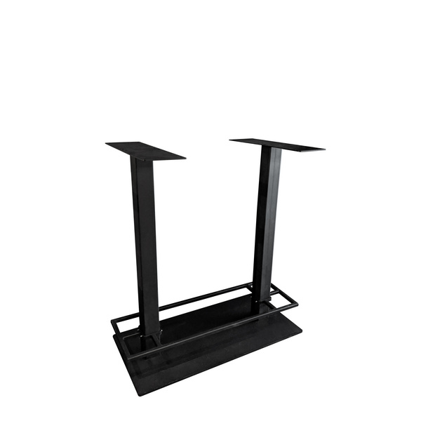 Stehtisch Double mit Fußtritt Farbe.: Black Bodenplatte 450x980mm Höhe 1080mm