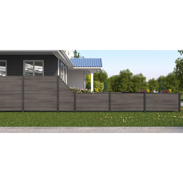 Sichtschutzzaun WPC Silver Gray "Portland"