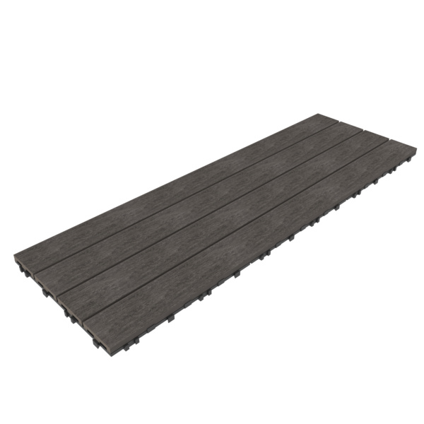 Terrassenfliese WPC Teak einseitig Holzstruktur - 2,3 mm stark