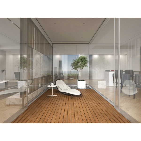Terrassenfliese WPC Silver Gray einseitig Holzstruktur - 2,3 mm stark