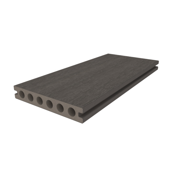 Terrassendiele WPC massiv Silver Gray einseitig Holzstruktur, einseitig glatt, längsseitige Nut, UH02OW - 23 x 138 mm
