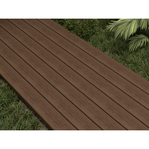 Terrassendiele WPC massiv Ipe einseitig Holzstruktur, einseitig glatt, längsseitige Nut, UH02OW - 23 x 138 mm