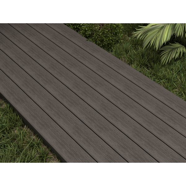Terrassendiele WPC massiv Silver Gray einseitig Holzstruktur, einseitig glatt, längsseitige Nut, UH02OW - 23 x 138 mm