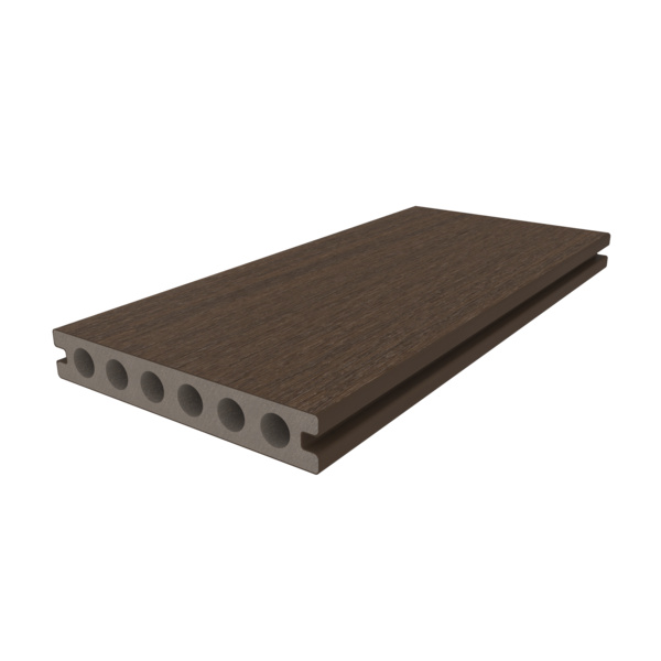 Terrassendiele WPC massiv Ipe einseitig Holzstruktur, einseitig glatt, längsseitige Nut, UH02 - 23 x 138 mm