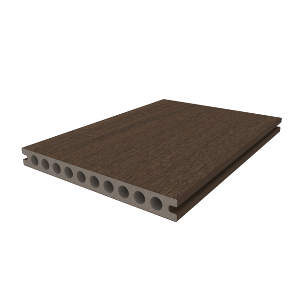 Terrassendiele WPC massiv Ipe einseitig Holzstruktur, einseitig glatt, längsseitige Nut, UH22OW - 23 x 210 mm