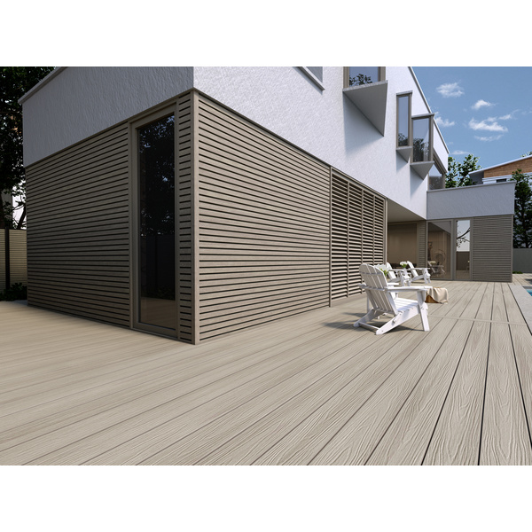 Terrassendiele WPC massiv Antique einseitig Holzstruktur, einseitig glatt, längsseitige Nut, UH22 - 23 x 210 mm