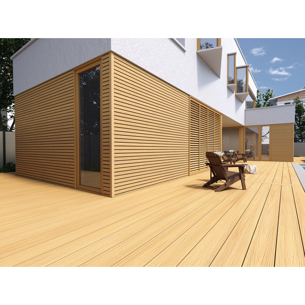 Terrassendiele WPC massiv Red Cedar einseitig Holzstruktur, einseitig glatt, längsseitige Nut, UH22 - 23 x 210 mm