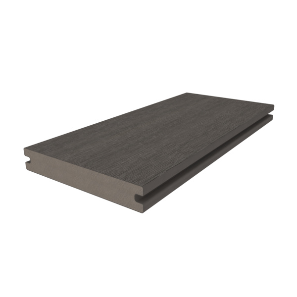 Terrassendiele Silver Gray einseitig Holzstruktur, einseitig glatt, längsseitige Nut, US01OW - 23 x 138 mm
