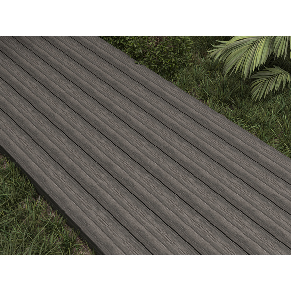 Terrassendiele Silver Gray einseitig Holzstruktur, einseitig glatt, längsseitige Nut, US01OW - 23 x 138 mm