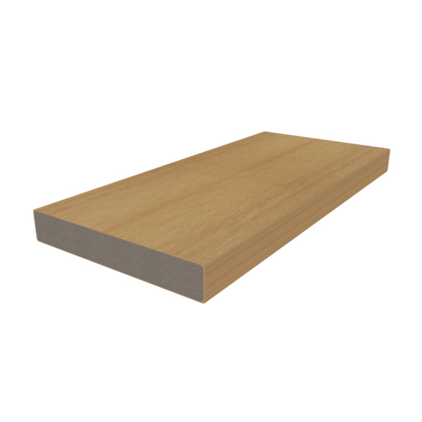Terrassendiele WPC massiv Red Cedar einseitig Holzstruktur, einseitig glatt, US07 - 23 x 138 mm