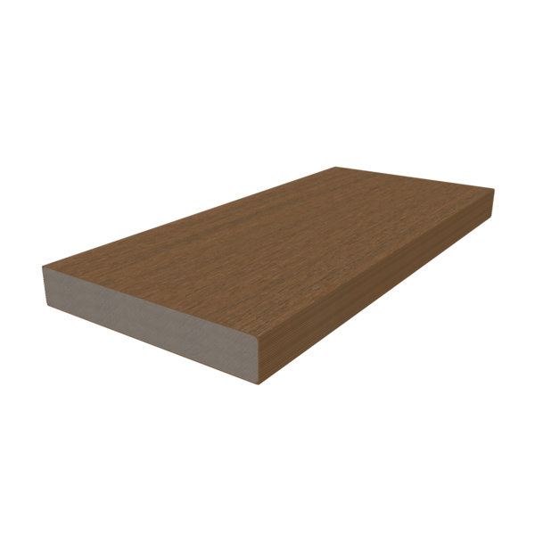 Terrassendiele WPC massiv Teak einseitig Holzstruktur, einseitig glatt, US07 - 23 x 138 mm