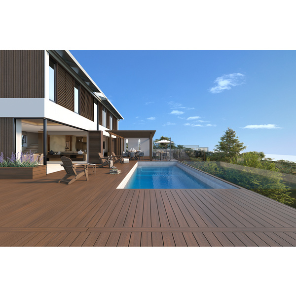 Terrassendiele WPC massiv Ipe einseitig Holzstruktur, einseitig glatt, US07 - 23 x 138 mm