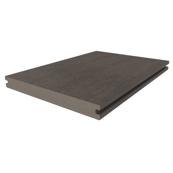 Terrassendiele WPC massiv Aged Wood einseitig Holzstruktur, einseitig glatt, längsseitige Nut, US54 - 23 x 210 mm