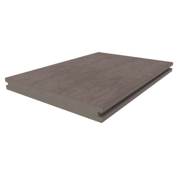 Terrassendiele WPC massiv Silver Ash einseitig Holzstruktur, einseitig glatt, längsseitige Nut, US54 - 23 x 210 mm