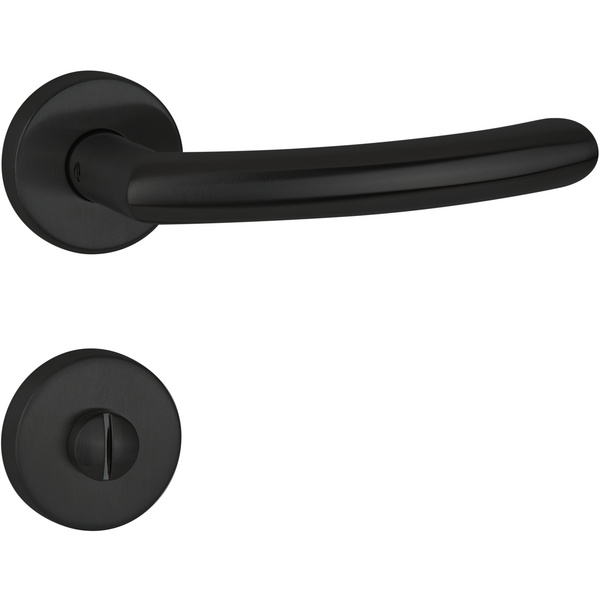 Drückergarnitur Mano, Schwarz matt, Klipp-Rosette, WC