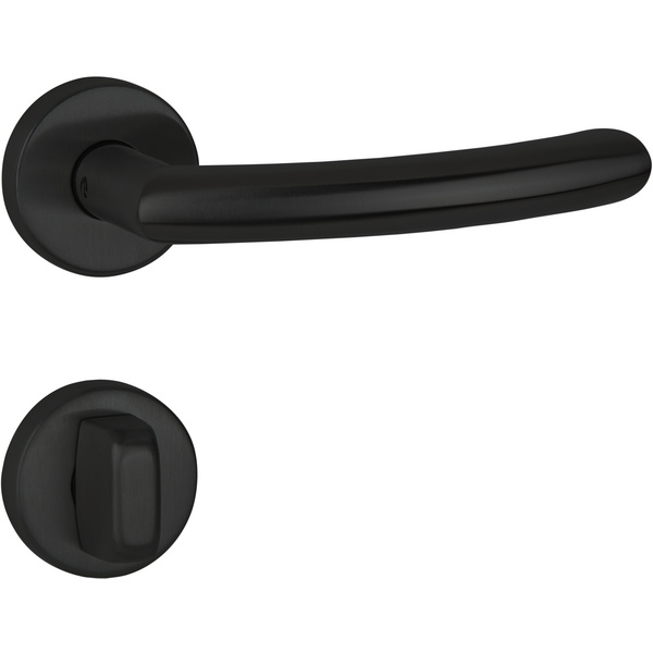 Drückergarnitur Mano, Schwarz matt, Klipp-Rosette, WC