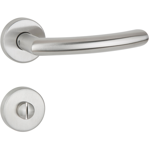 Drückergarnitur Mano, Edelstahl matt, Klipp-Rosette, WC