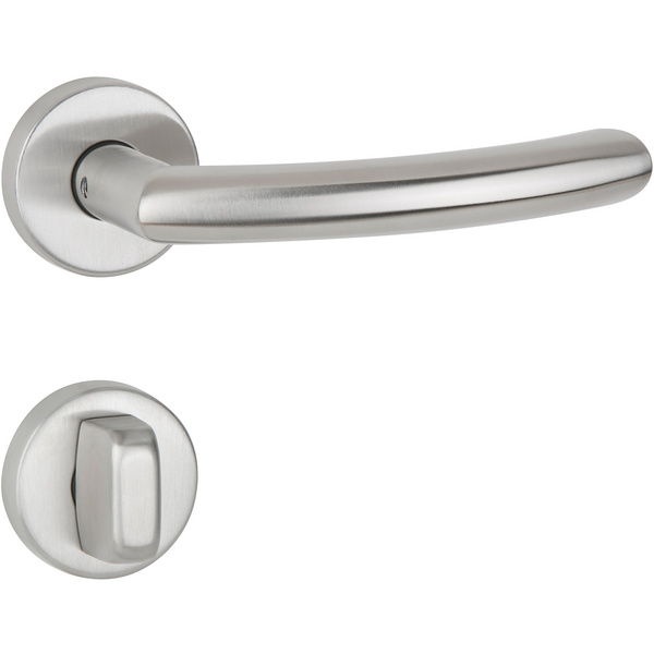 Drückergarnitur Mano, Edelstahl matt, Klipp-Rosette, WC