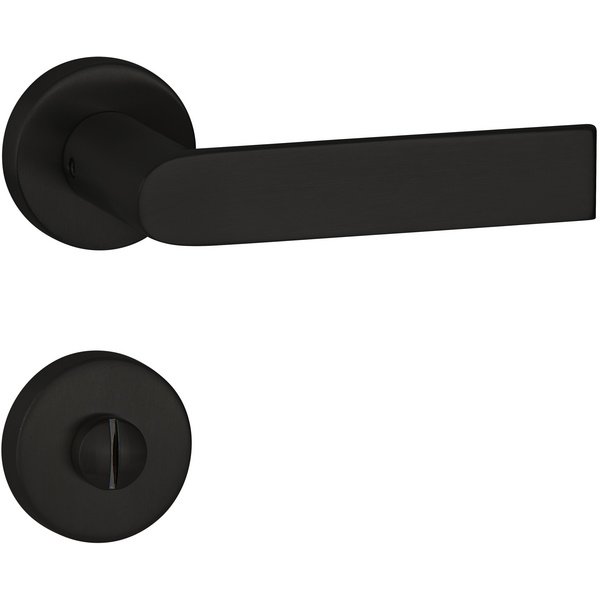Drückergarnitur Orbio, Schwarz matt, Klipp-Rosette, WC