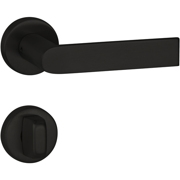Drückergarnitur Orbio, Schwarz matt, Klipp-Rosette, WC