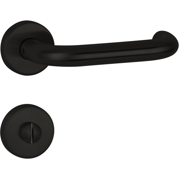 Drückergarnitur Rotondo, Schwarz matt, Klipp-Rosette, WC
