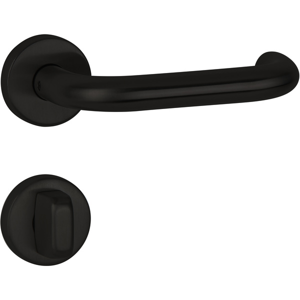 Drückergarnitur Rotondo, Schwarz matt, Klipp-Rosette, WC