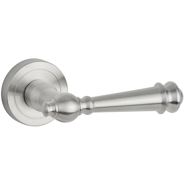 Drückerpaar Rustico, Edelstahl matt, Klipp-Rosette, fest/drehbar, mit Rückholfeder, ohne Schlüsselrosette