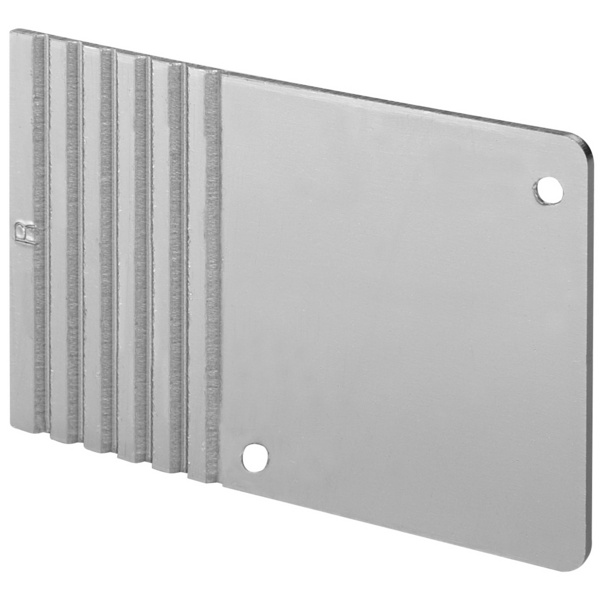 Endkappenpaar für Laufschiene, Edelstahl, 74x58mm