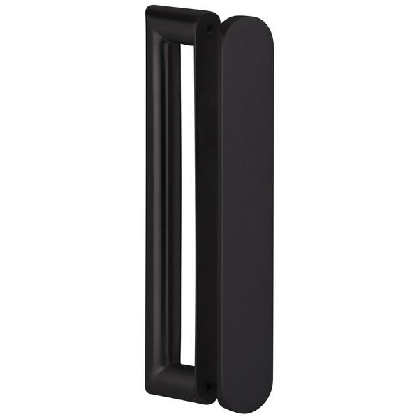 Stoßgriffpaar Manaro flach, Schwarz matt, Länge 220mm, Achsmaß 200mm, inkl. Montagehilfe