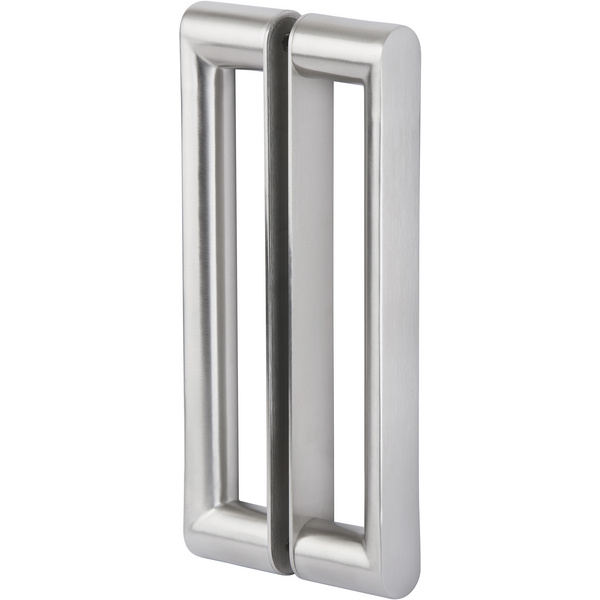 Stoßgriffpaar Prendino rund, Edelstahl matt, Länge 225mm, Achsmaß 200mm, inkl. Montagehilfe