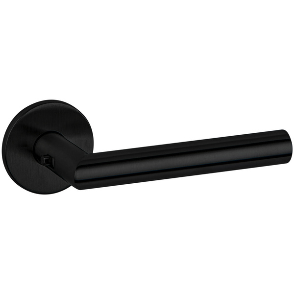 Drückergarnitur Volume flach CleverClose, Schwarz matt, Klipp-Rosette 5mm mit Rückholfeder