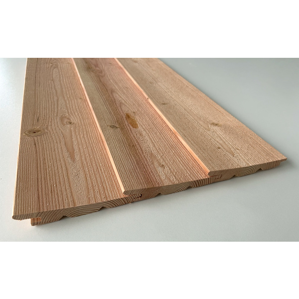 Keilspundprofil kanadische Douglasie unbehandelt, Sichtseite riffelgesägt, VEH Top