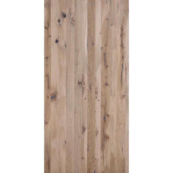 Leimholzplatte Eiche A/B, furniert, schlicht / Blume, keilgezinkte Lamellen