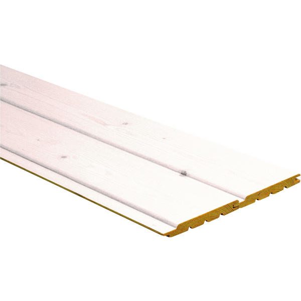 Profilbrett Rundkante nordische Fichte weiß grundiert A-Sortierung