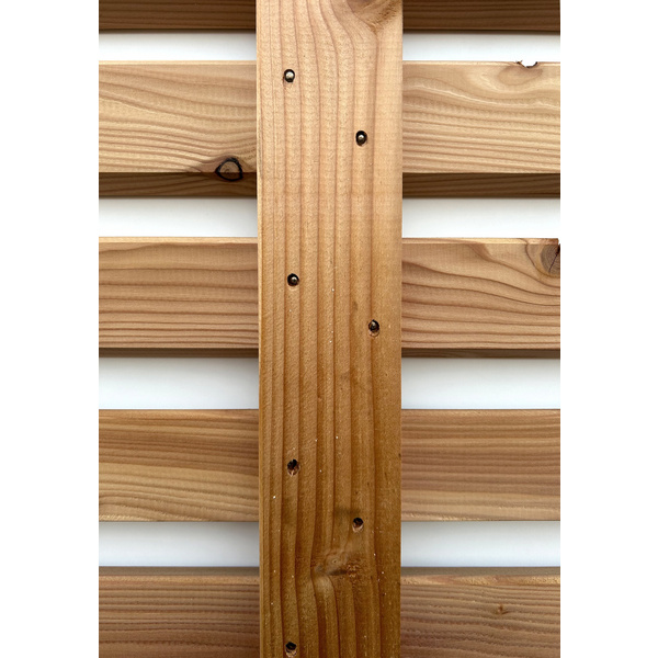 Sichtschutzzaun Rhombus Lärche unbehandelt, 20 Rhombusleisten 27x68mm 20°-Schräge